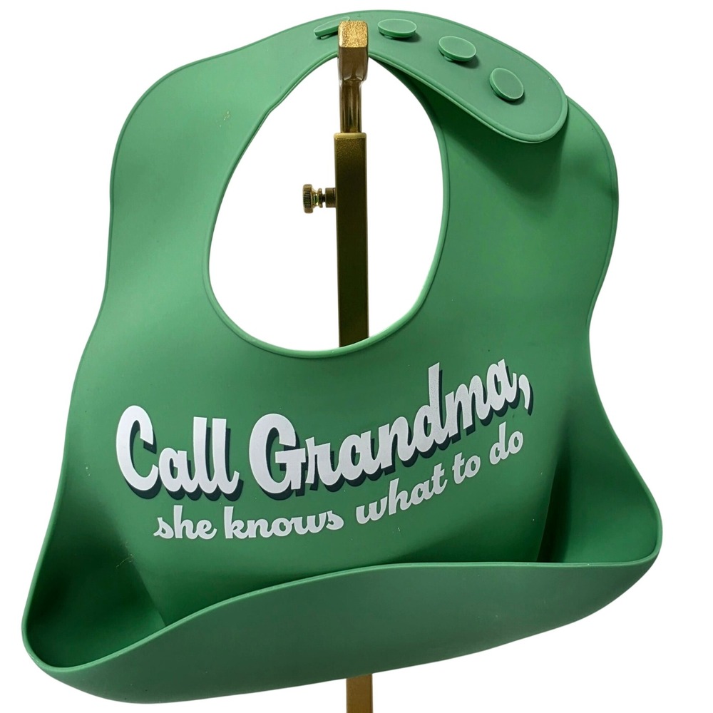 Neat Solutions Green Silicone Baby Bib Call Grandma She Knows What To Do 16224YO